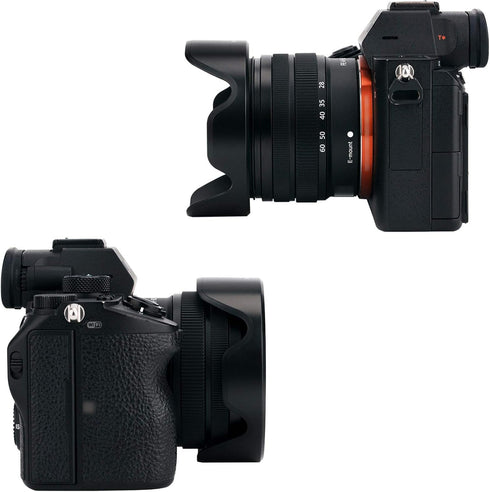 JJC Reversible Lens Hood Shade with 40.5mm Filter Adapter for Sony FE 28-60mm F4-5.6 SEL2860 on A7CII ZV-E1 A7C A7III A7RII & E PZ 16-50mm F3.5-5....