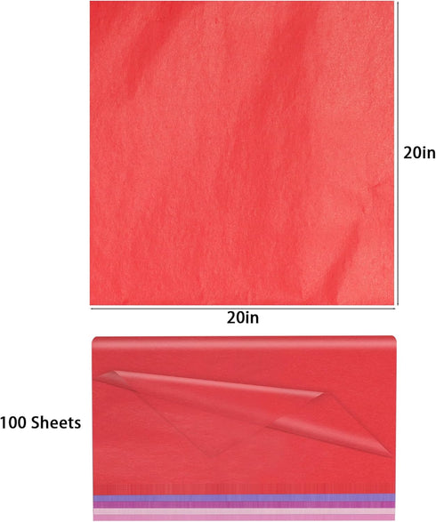 100 Sheets 20" x20" Tissue Paper for Wedding Gift Wrapping - Birthday Graduation Party Holiday Decoration, Retail Grocery Packaging, DIY Crafts, B...