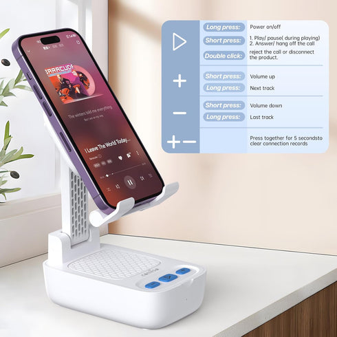 Gifts for Men Women, from Wife,Cell Phone Stand with Wireless Bluetooth Speaker, Punchy Bass & HD Stereo Sound Speaker for Home & Outdoors Compati...