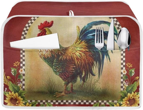 4 Slice Toaster Covers Dust Protection Bread Maker Covers Toaster Oven Cloth Cover Sunflower Kitchen Accessories Washable Appliance Cover for Wome...