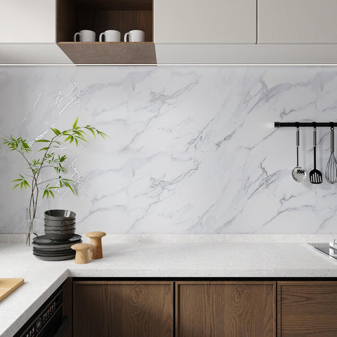 VaryPaper Matte Grey White Marble Contact Paper Peel and Stick Countertop Vinyl Wrap Waterproof Marble Wallpaper for Kitchen Bathroom Counter Top ...
