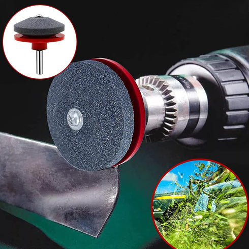 4 PCS Lawn Mower Blade Sharpener - Universal Multi-Sharp Rotary Lawnmower Sharpen Kit for Power Drill Hand Drill,Includes Blade Balancer...