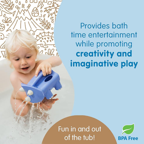 Dr. Brown’s CleanUp Pour & Roar Watering Can, Baby Bath Essentials Kids Toy, 6+ Months BPA Free, Certified Plastic Neutral...