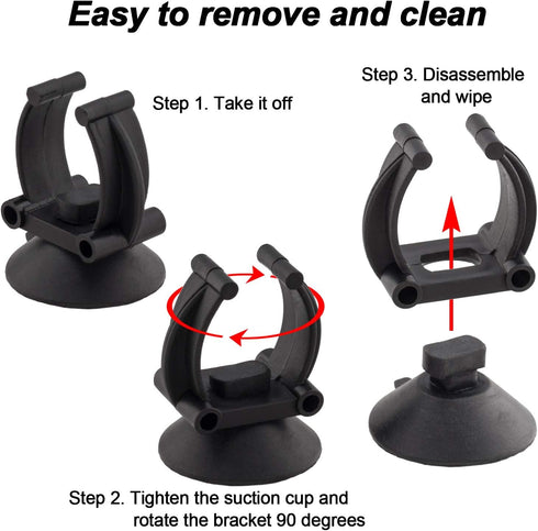 OIIKI 10 PCS Aquarium Heater Suction Cups with Clips, Air Hose Tube Holders Clamps for Fish Tank (Black)...