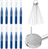 10pcs Shower Head Cleaning Brush, Small Cleaner Tool Hole Cleaning Brush with 10 Stainless Steel Pin Picks Gap Hole Anti-Clogging Cleaning Brush f...