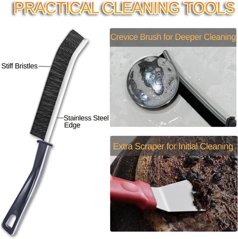 Hard Bristle Crevice Cleaning Brush - 6+1Pcs Multifunctional Gap Cleaning Brush to Clean Narrow Spaces, Corner Cleaning Brush for Bathroom Kitchen...