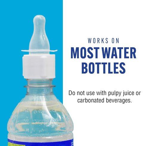 Baby Buddy AquaSip Silicone Water Bottle Spout Adapter, Spill Proof, Reusable, and BPA Free, White, 2 Pack...