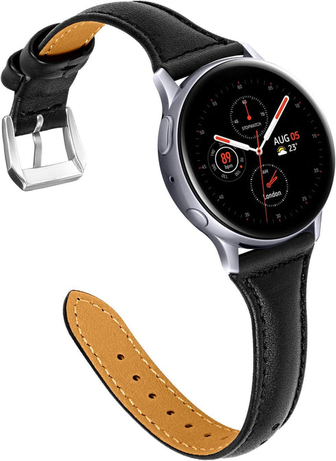 JOYOZY Compatible with Samsung Galaxy Active 2 Watch Band, Genuine Leather Band for Galaxy Watch 7/6/FE/5/4 40mm 44mm/Watch 5 Pro/Watch 6/4 Classi...