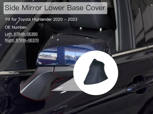 Right Passenger Side Mirror Base Cover Cap Compatible with Toyota Highlander 2020-2023...