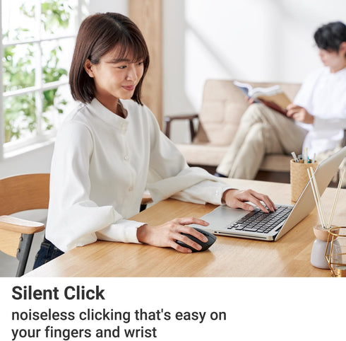 ELECOM Bluetooth Mouse Ergonomic shape, Silent Click, 18-Month Battery Life, 2000DPI, 3 buttons, Optical Sensor, Compatible with PC, Mac, Laptop, ...