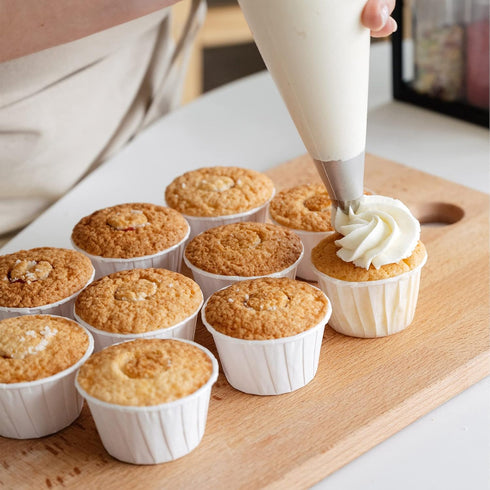 White Cupcake Liners, 200pcs Muffin Baking Cups,Ramekin Holders, Heavy Duty Oil proof Wrappers for Wedding,Birthday,Party,Baby Showers,Gift for Va...
