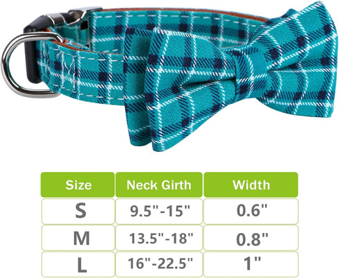Soft &Comfy Bowtie Dog Collar,Detachable and Adjustable Bow Tie Collar,for Small Medium Large Pet (Large(Pack of 1), Green)...