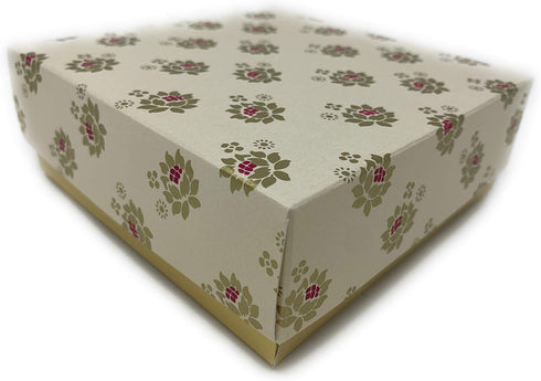 Desi Favors Floral Printed Sweet Boxes for Indian Sweets, Cookies, Goodies, Mithai, Candy, Gift Boxes with Lids Bulk, Handmade Bulk Mithai Box, Fa...