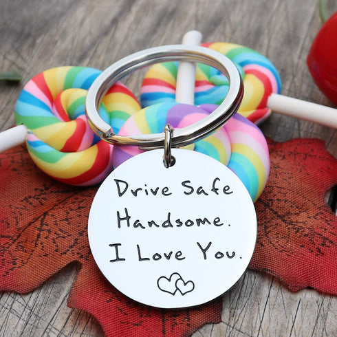 XGAKWD Drive Safe Keychain Handsome I Love You Gift for Husband Boyfriend Him, Car Driver Trucker Keychain Gifts...