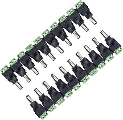20 Pieces DC 12V 5A Male Plug Connector 5.5mm X 2.1mm? DC Power Adapter Connector for LED Light Strip and CCTV Camera...