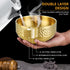 2PCS Large 304 Stainless Steel Salad Bowl, 5.9" 25 Oz Double-Walled Thicken Soup Bowls, Gold Cereal Serving Bowls, Metal Mixing Bowls for Serving ...