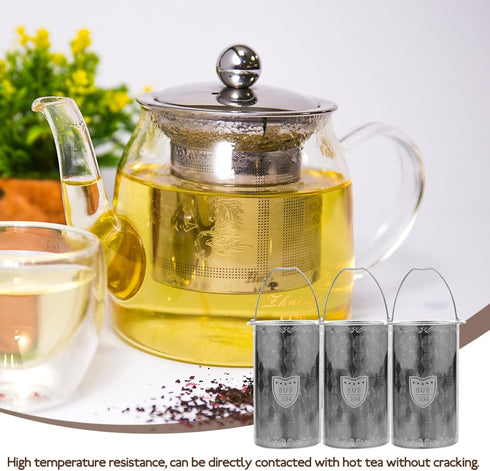 Luxshiny 3pcs Tea Strainers for Loose Tea Teapot Tea Pot Replacement Stainless Steel Mesh Strainer Tea Infuser Insert 9cm Tea Steeper Basket Filte...
