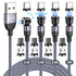 Magnetic Charging Cable 4 Pack (3.3ft/6.6ft/6.6ft/10ft), 540 Degree Rotating Magnetic Phone Charger Cable, 3 in 1 Nylon Braided Magnetic USB Cable...