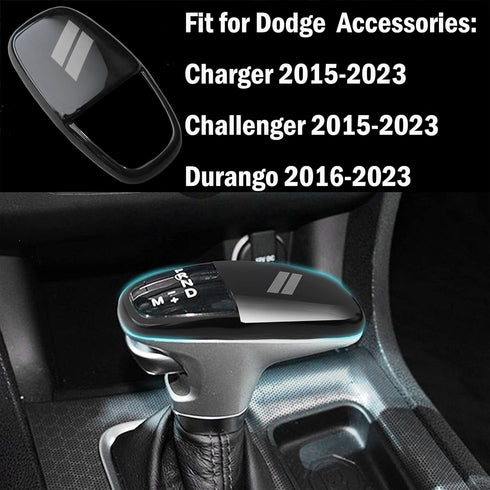SENSHINE Gear Shift Knob Head Cover for Dodge Charger Challenger Accessories 2015-2023 2024 Durango 2016-2024 ABS Interior Shell Insert Decoration...
