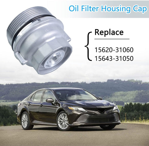 Oil Filter Housing Cap Replace 15620-31060 Compatible with Toyota Camry Avalon 4Runner Highlander Sienna Tacoma Tundra Lexus ES300h ES350 RX330 Oi...