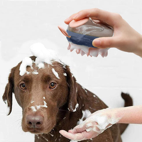 Dog Bath Brush Comb Silicone Rubber Pet Shampoo Massage Dispenser Grooming Shower Brush for Short Long Haired Dogs and Cats Washing, Best Pet Bath...