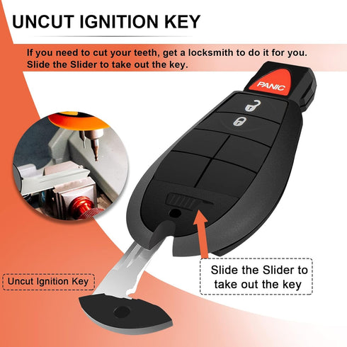 3 Button Key Fob Compatible for Dodge Challenger, Charger, Grand Caravan, Chrysler 300, RAM 1500 2500 3500 Keyless Entry Remote Replacement for M3...