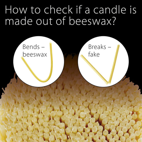 Danilovo Thin Taper Beeswax Candles - Honey-Scented, Decorative Candles Ideal for Birthday Decoration or Church Prayers - White Drip Free, Tall & ...