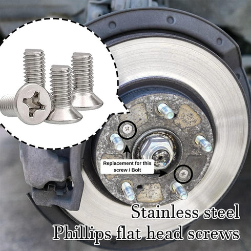 8PCS Stainless Steel Brake Disc Rotor Screws, Retaining Hardware Bolts Screw Kit for Front and Rear, 93600-06014-0H Brake Disc Screws Replace for ...