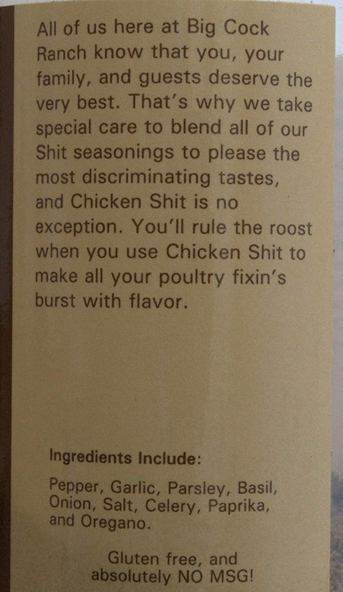 Chicken Shit Poultry Seasoning...