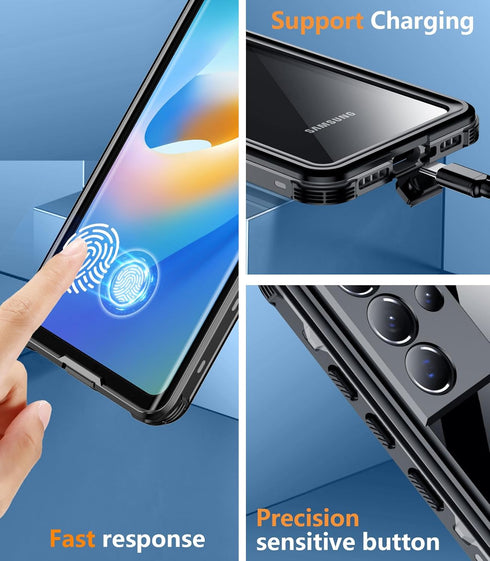 Temdan for Samsung Galaxy S21 Ultra Case Waterproof with Built-in Screen Protector 360 Full Body Underwater Case Shockproof Dustproof for Galaxy S...