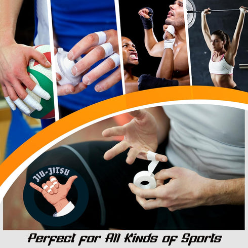 Pro Finger Tape 8 Pack - 0.5” x 45 Ft White Athletic Sports Tape - Finger Tape for Rock Climbing,Bjj,Jiu-Jitsu,Wrestling,Judo...