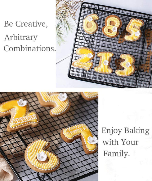 Large Number Cookie Biscuit Cutters Set 3 Inches, 9 Piece Stainless Steel Numbers Cutter Set Tools for Kitchen,Baking...