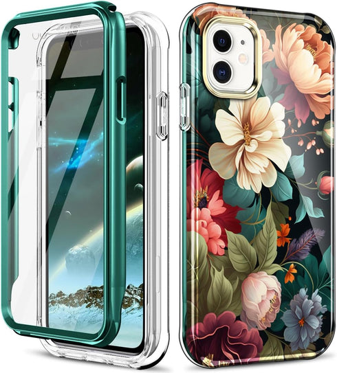 DT Series Case for iPhone 11 Case Built with Screen Protector, Lightweight and Stylish Full Body Shockproof Protective Rugged TPU Case for Apple i...