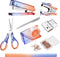 Bisofice Red Purple Acrylic Office Supplies Set Office Set 8 Piece Desk Accessories Set, Desktop Stapler, Tape Dispenser, Scissors Set, Paper Clip...