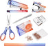 Bisofice Red Purple Acrylic Office Supplies Set Office Set 8 Piece Desk Accessories Set, Desktop Stapler, Tape Dispenser, Scissors Set, Paper Clip...
