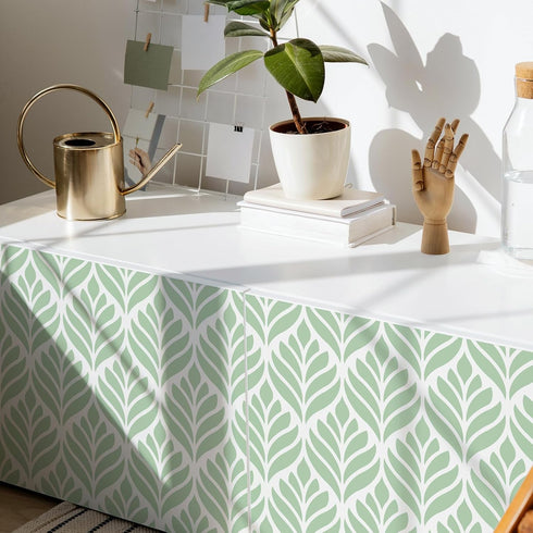 Cohoo Home Green Wallpaper Peel and Stick Wallpaper Boho Contact Paper for Cabinets Modern Self-Adhesive Removable Wallpaper Sage Green White Leaf...