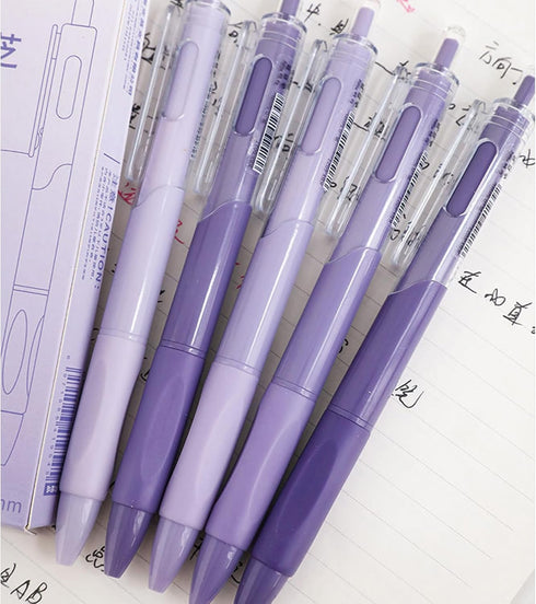 5 Pcs Gel Ink Pens Retractable Pens Purple Pen 0.5mm Black Ink Pen Writing Pens Office School Supplies for Girls Boys Women Men (Purple)...