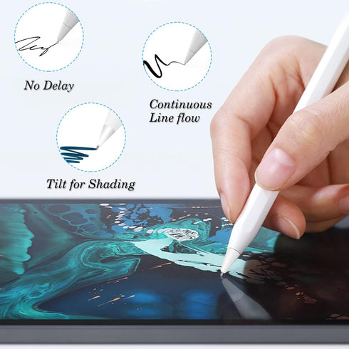 Wilbeva Pack of 3 Upgrade Metal Tips Replacement Compatible with Apple iPad Pencil 1/2/Pro Generation, Highly Sensitive Replacement Tips and Preci...