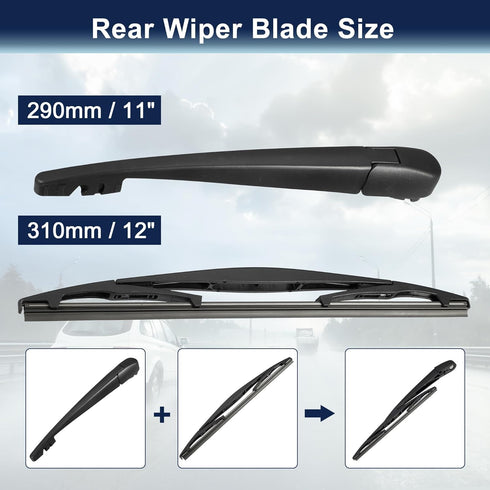 X AUTOHAUX Rear Windshield Wiper Blade Arm Set for Honda CRV 2017-2023 for Acura RDX 2019-2023...