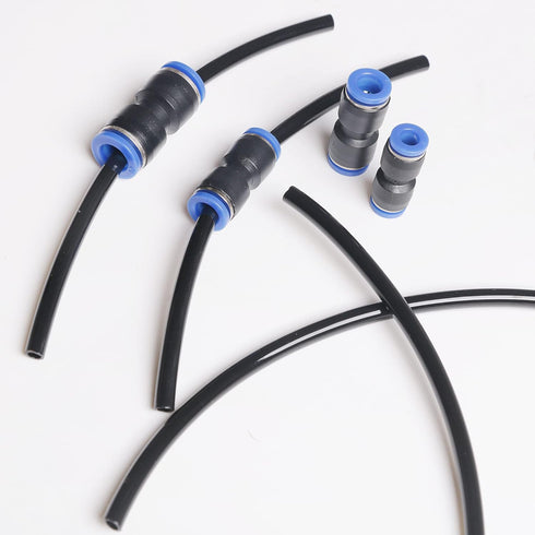 Straight Push Connectors, 4/6/8/10/12 mm Quick Release Plastic Push to Connect Fittings Kit, 50 Pcs Air Line Fittings for 5/32 1/4 5/16 3/8 1/2 Tu...