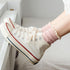 Women's Trim Ruffle Frilly Turn Cuff Socks Cute Vintage Dress Socks Crew Ankle Boot Socks...