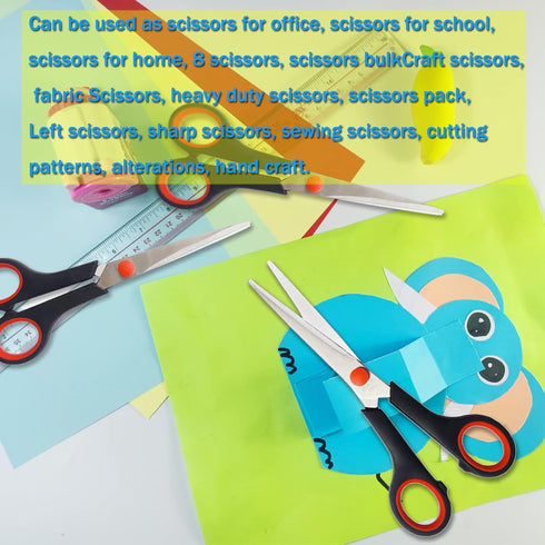Scissors all Purpose Office Student Scissors 7 Inch Ultra Sharp Shears Comfort-Grip Handles Household Scissors Bulk Sturdy Sharp Craft Supplies - ...