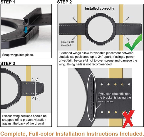 HTD New-Construction, Rough-in Speaker Bracket BRX-R80 Round Hole (9 11/16") for Speaker Models HDX-R80 and SDX-R80...
