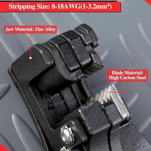 Automatic Wire Stripper Tool Self Adjusting Wire Stripper Electrical Hand Tool, 11-Inch Heavy Duty Precision Wire Stripping Tool for 8-18 AWG (1-3...