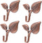 Leaf Wall Hooks 4 Sets Leaf Hook Black Coat Hooks Decorative Hooks Wall Hat Hook Office Wall Hanging Screw Iron Coat Hook Leaves...