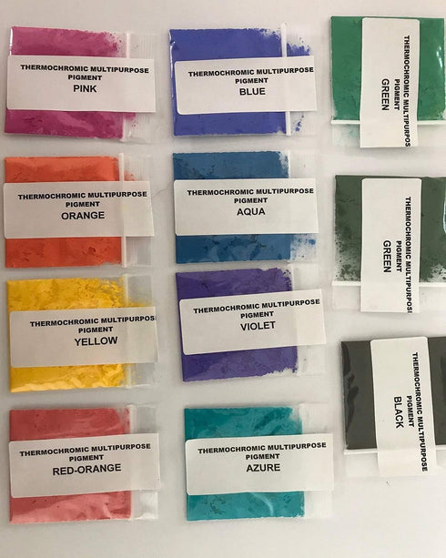 Thermochromic Multipurpose Pigment. Set of 11 1 Grams Each Color. 13 Grams-Total Weight+Gift...