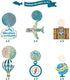 30CT Travel Themed Hanging Swirl Decorations Adventure Awaits Bon Voyage Farewell Retirement Themed Party Around The World Wedding Shower Party Ce...