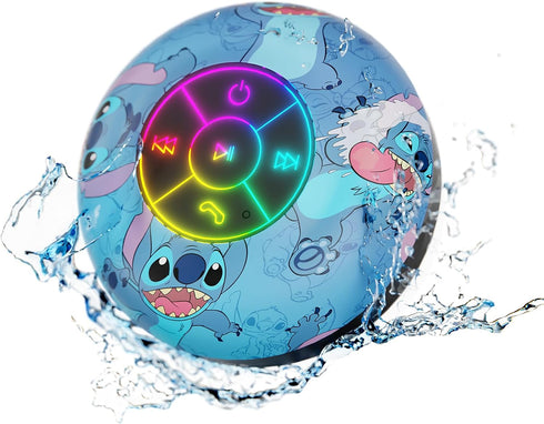 Disney Lilo and Stitch Bluetooth Shower Speaker w/ Suction Cup – IPX4 Splash Proof Stitch Speaker for Shower, Baths| Up to 5 HRs Playtime, Built i...