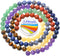 LPBeads 100PCS 8mm Round Natural Chakra Beads Gemstone Round Loose Beads for Jewelry Making with Crystal Stretch Cord...