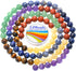 LPBeads 100PCS 8mm Round Natural Chakra Beads Gemstone Round Loose Beads for Jewelry Making with Crystal Stretch Cord...
